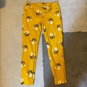 Old navy floral mustard dress pants
